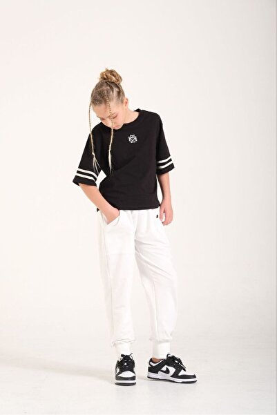 LOCO LOCO Κοριτσίστικο μπλουζάκι 8624 με μανίκια με ρίγες από μονό ζέρσεϊ