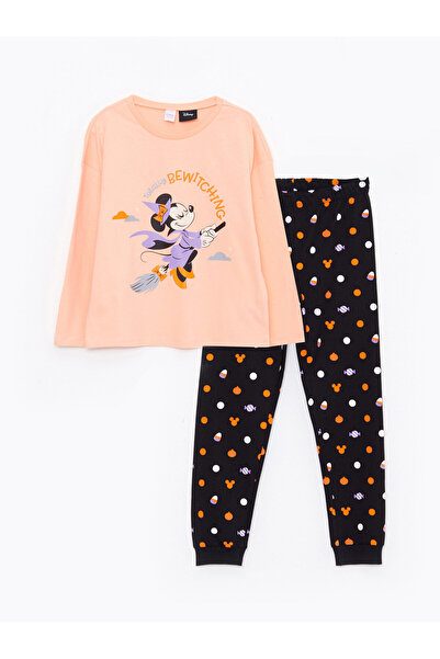 LC Waikiki Set de pijamale pentru fete, cu mânecă lungă, cu imprimeu Minnie M...