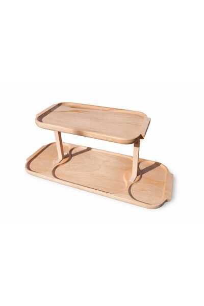 ArtKer Platou din lemn cu 2 niveluri, Multifunctional