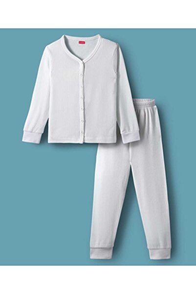 Babyhug Knit Full Sleeves Front Open Solid Co-Ord Thermal Vest & Pants Set - ...
