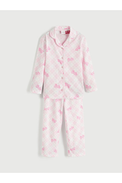 LC Waikiki Set de pijamale pentru fete cu imprimeu Barbie