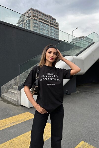 ZAVIXO Women's Oversize Printed T-Shirt 100% Cotton Stylish Casual Style