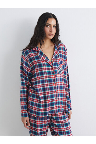 LC Waikiki Collared Neck Plaid Women's Pyjamas Set
