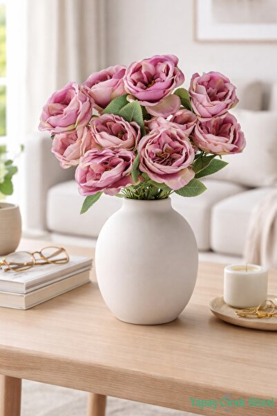 Yapay Çiçek Sitesi Artificial Katalina Rose Bunch 10 Branches Lilac