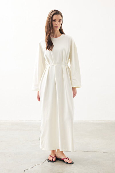 Hooopstore Άνετο βαμβακερό λευκό φόρεμα