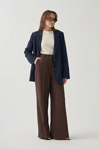 ALLDAY Navy Blue-Linen Blazer Jacket