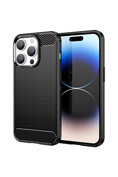 Hurtel Husa Carbon Case iPhone 14 Pro Max flexible gel back cover black