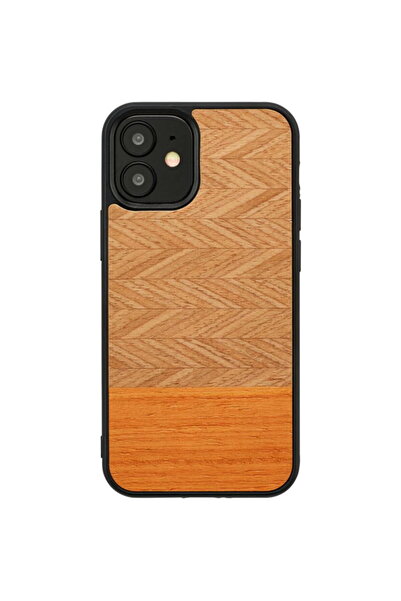 Other Husa MAN&WOOD pentru iPhone 12 mini, model spic de pește, portocaliu negru