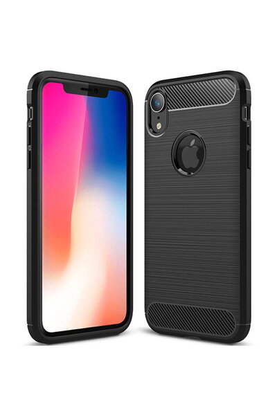 Techsuit Husă pentru iPhone XR - Silicon Carbon - Negru
