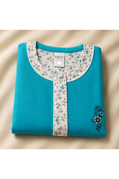 BARAN Women's Pajamas with Floral Print and Buttons - Daily Comfort Size XXL