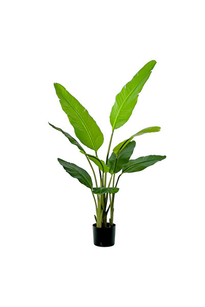 MirageBotanics نبات موز صناعي بطول 120 سم، نبات عصفور الجنة مزيف للديكور الدا...