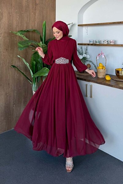 Şulemoda Giyim Βραδινό φόρεμα Βουργουνδίας Eva