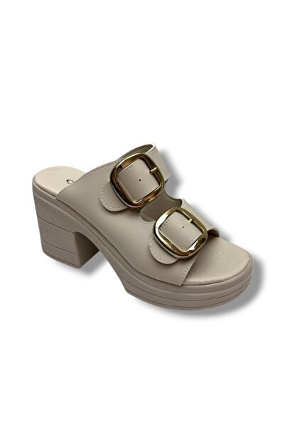 ŞANZELİZE AYAKKABI Chanceller K505-26 Leather Anatomical Double Strap Wedge H...