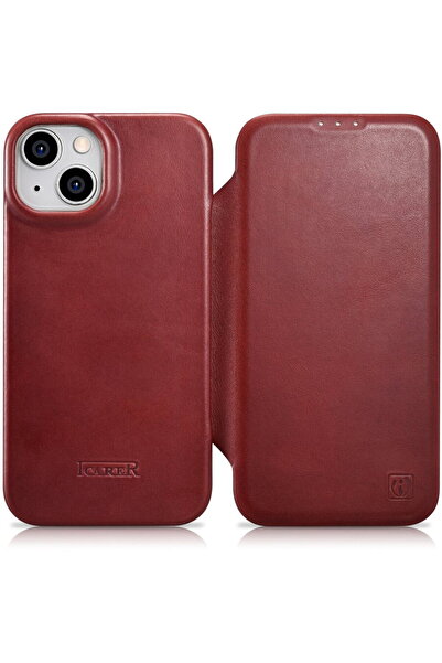 ICARER Husa CE Toc Folio din Piele Premium Cerată cu Ulei pentru iPhone 14 Pl...