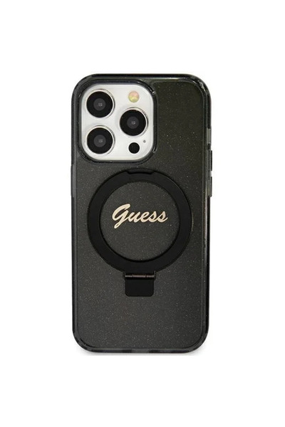 Guess Husă MagSafe cu inel de susținere și sclipici Script pentru iPhone 11 /...