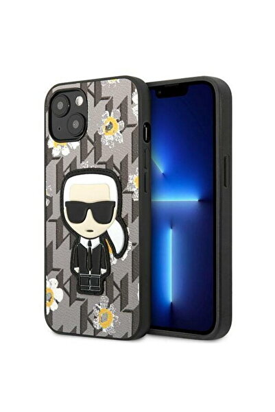 Karl Lagerfeld Flower Ikonik Karl Case for iPhone 13 mini, Gray
