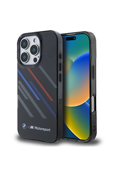 BMW iPhone 16 Pro Max - Carcasă rigidă Motorsport IML Dungi aleatorii (BMHCP1...