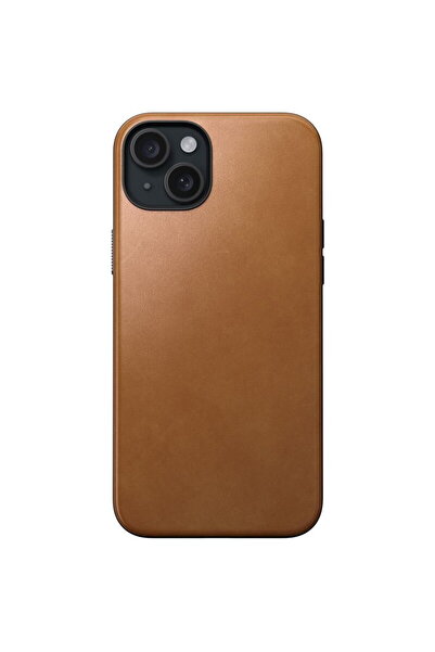 Nomad Модерен кожен калъф, английско кафяво - iPhone 15 Plus