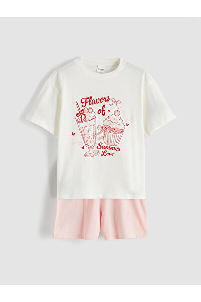 LC Waikiki Set de pijamale scurte imprimate pentru fete