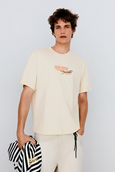 Bershka Boxy fit baskılı t-shirt