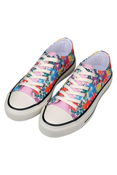 Dogo Γυναικεία Vegan Ροζ Sneakers - Φλοράλ Σχέδιο