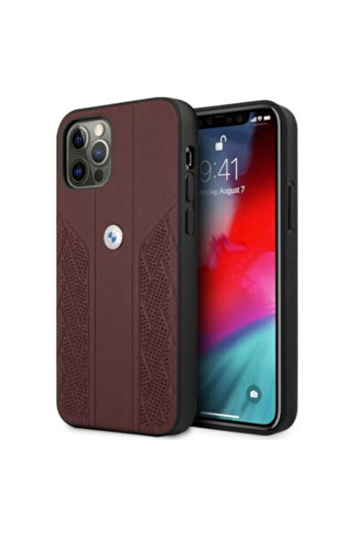 BMW Husă BMHCP12MRSPPR iPhone 12/12 Pro 6,1 " roșu, rigidă, din piele, cu des...