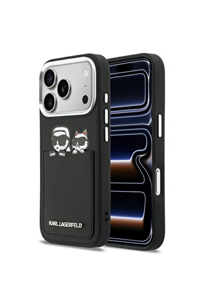 Karl Lagerfeld Husa iPhone 17 Pro - Carcasă rigidă din piele cu imprimeu K&C ...