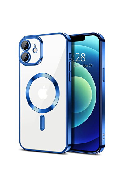 Techsuit Husă pentru iPhone 12 - Luxury Crystal MagSafe - Albastru Intens