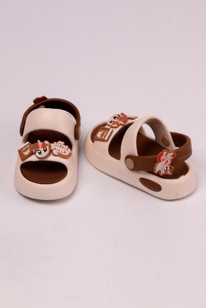 The Red Kids Non-Slip Sole Ecru-Tan Children's Slippers Size 26-35