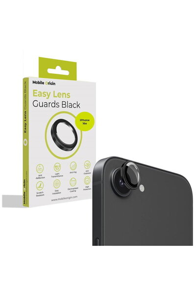Mobile Origin Protecții ușoare pentru lentile, negre - iPhone 16e