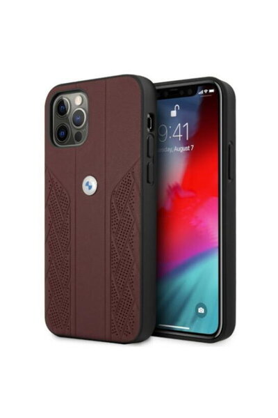 BMW Husă BMHCP12LRSPPR iPhone 12 Pro Max 6,7 " roșu, rigidă, din piele, cu de...