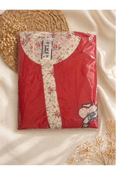 Eymen Women's Pajamas with Floral Print and Buttons - Daily Comfort Size 4XL