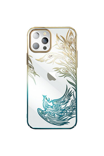 Kingxbar Husă de lux pentru iPhone 14 Plus cu cristale Phoenix - Auriu și Alb...