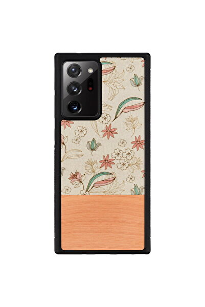 Other Husă MAN&WOOD pentru Galaxy Note 20 Ultra, cu flori roz, negru.