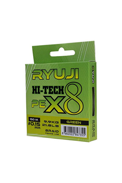 RYUJI HI-TECH X8 150 Mt. 0,27 mm. İp Misina Green