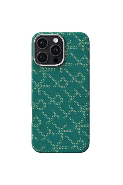 PITAKA Husă Tactilă Țesută, PTK Verde/Auriu - iPhone 16 Pro
