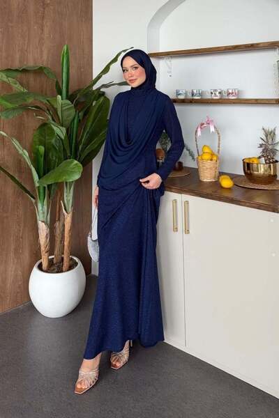 Şulemoda Giyim Βραδινό φόρεμα Carla Degaje με γκλίτερ, σε σκούρο μπλε