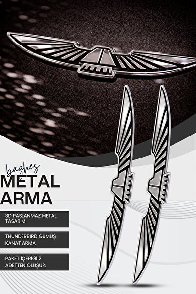 Baghes Metal Bagaj Arma Thunderbird Tasarımlı Oto Amblem 2’li Set Yapıştırma ...