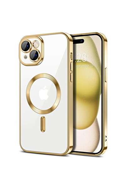 Techsuit Husă pentru iPhone 15 - Luxury Crystal MagSafe - Auriu