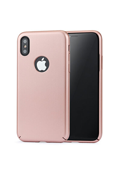 Meleovo Carcasa 360 Shield iPhone X Rose Gold (culoare metalizata fina, captu...