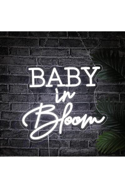Slasa Baby in Bloom LED Neon Sign 30x40 cm White Light with 6mm Acrylic Base ...