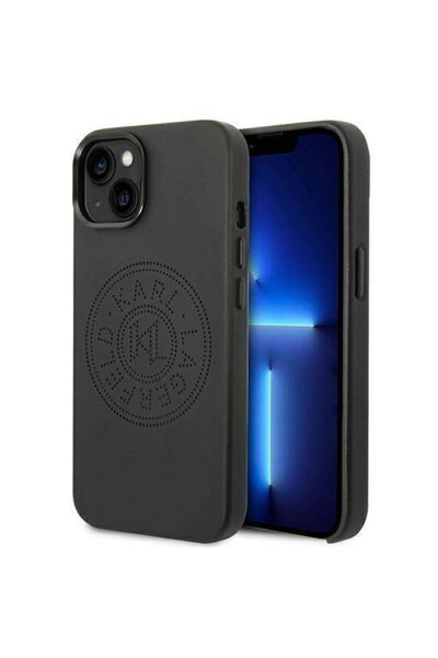 Karl Lagerfeld Husa PU Leather Perforated Logo iPhone 14 Plus Black
