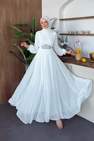 Şulemoda Giyim Λευκό βραδινό φόρεμα Eva