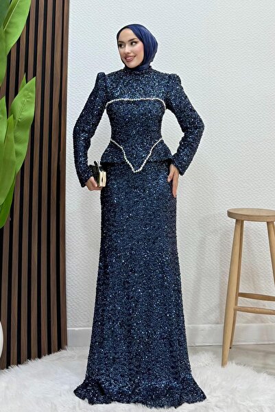 GİYZAMİLA Florence Parla Abiye Lacivert