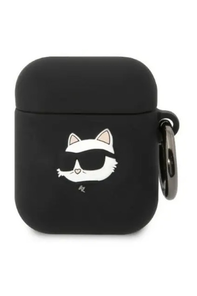 Karl Lagerfeld KLA2RUNCHK AirPods 1/2 cover black/black Silicone Choupette He...