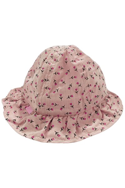 bebegen Pălărie Fedora cu model de lalele fucsia pudră pentru fete 4-8 ani