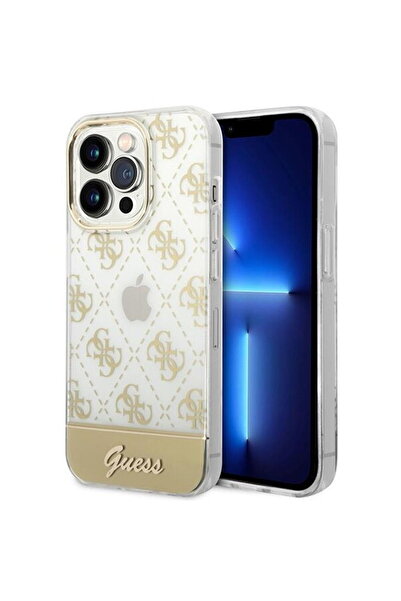 Guess Husa telefon pentru iPhone 14 Pro, Peony Glitter Script Logo, Plastic, ...