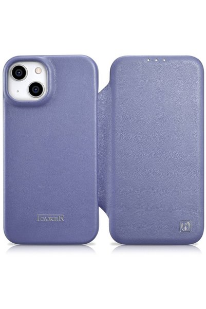 ICARER Husa CE din piele premium tip folio pentru iPhone 14 Plus, cu închider...