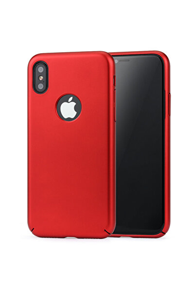 Meleovo Carcasa 360 Shield iPhone X Red (culoare metalizata fina, captuseala ...