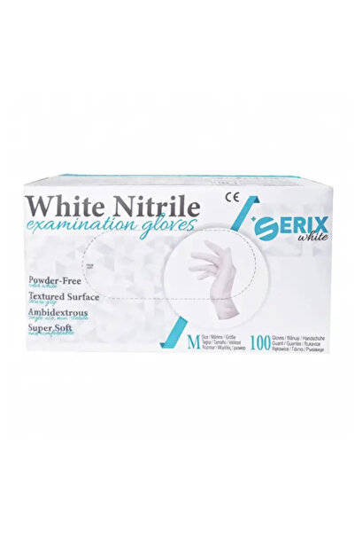 SERIX Γάντια Νιτριλίου Χωρίς Πούδρα Λευκά 3.5γρ. 100 Τεμάχια - Μέγεθος S